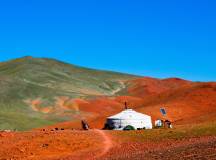 Mongolian ger in the mountains