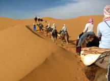Camel ride in the Sahara Desert, Morocco