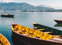 Rowing boats on Lake Phewa, Pokhara, Nepal