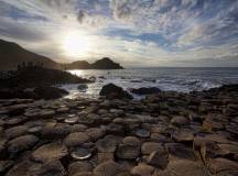 Giant's Causeway, Co. Antrim with sun