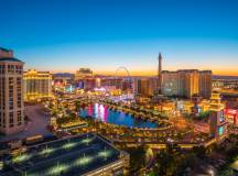 Aerial view of Las Vegas strip in Nevada