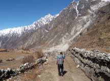 Walking from Langtang to Kyanjin Gompa