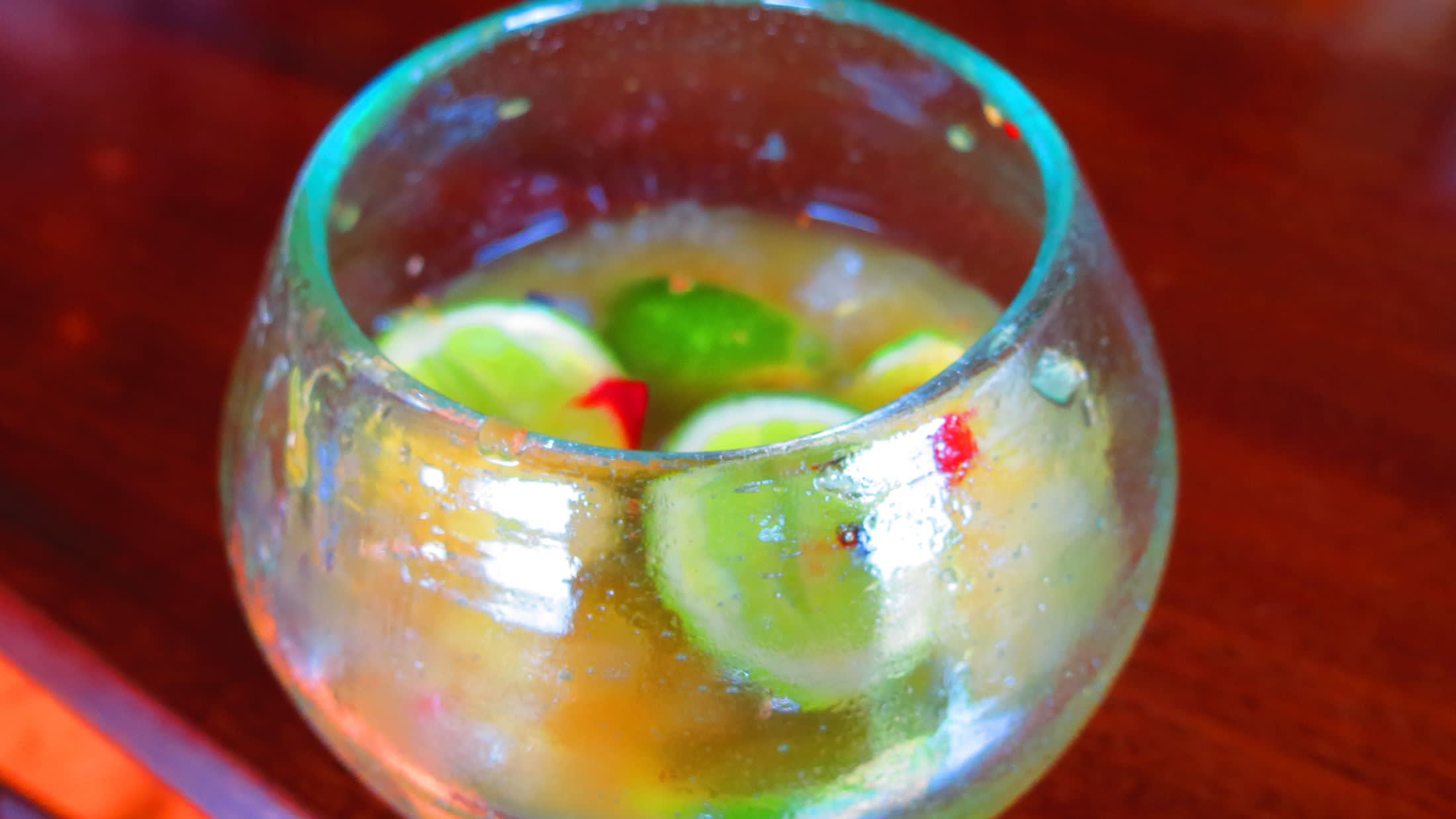 a close up of a glass bowl