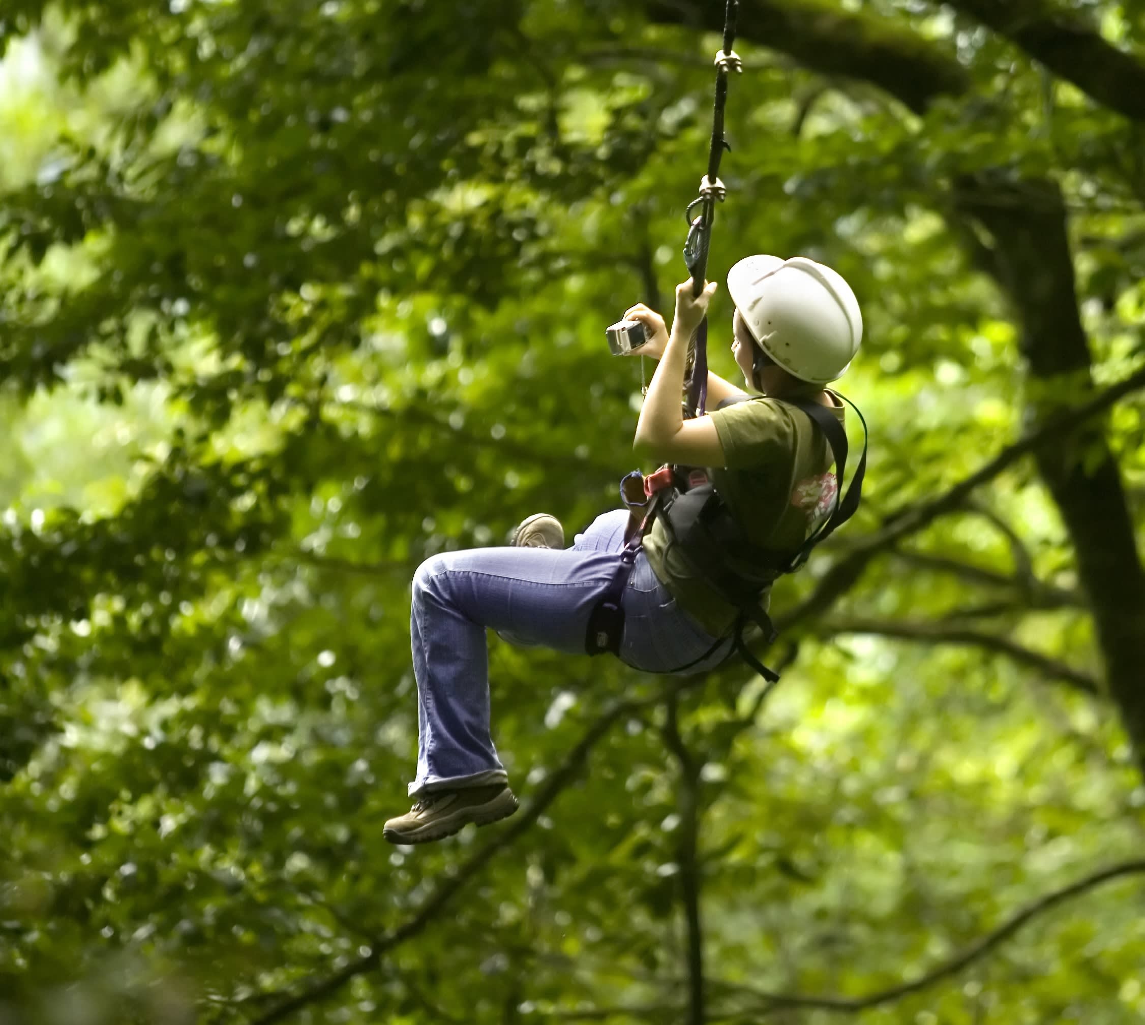 Zip wires in the Costa Rican rainforest