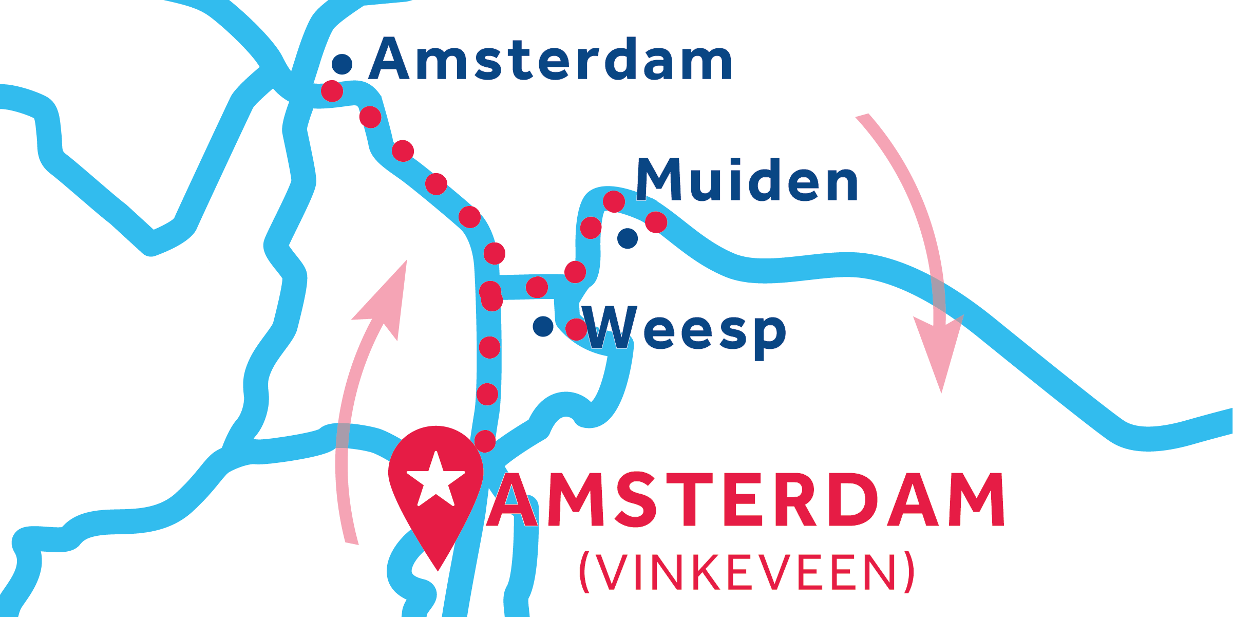 Amsterdam (Vinkeveen) ALLER-RETOUR via Amsterdam et Muiden