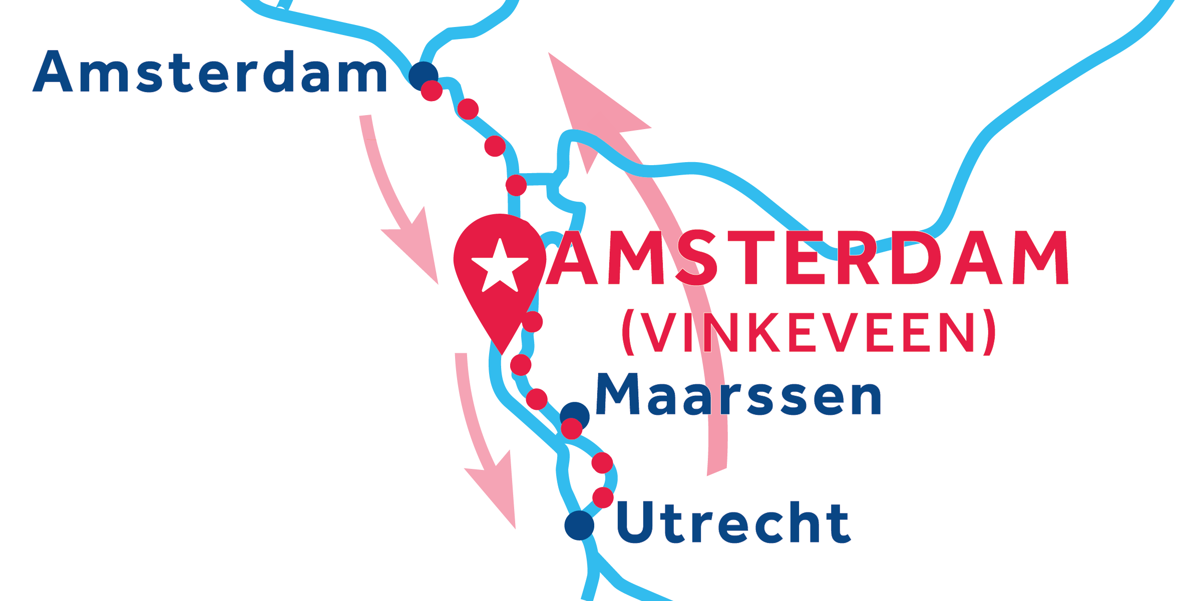 Amsterdam (Vinkeveen) ALLER-RETOUR via Amsterdam et Utrecht