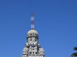 The Palacio Salvo building located in the central plaza downtown district in Montevideo, Uruguay, South America