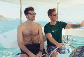 Friends sailing in antigua