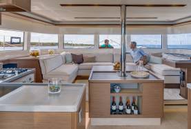 Sunsail 505 Catamaran Lagoon saloon view