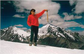 Valerie Parkinson on Stok Kangri, 1993