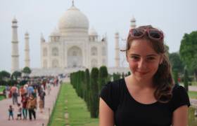 Taj Mahal with young girl