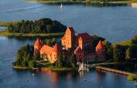 Trakai Castle aerial view, Lithuania