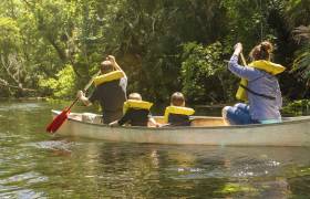 Family canoeing adventure