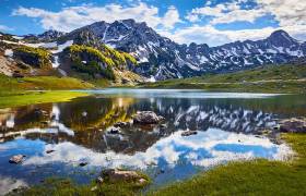 Snow capped mountains in Durmitor National Park