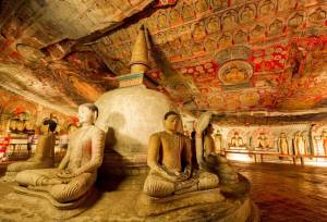 Buddha statues in Dambulla Caves, Sri Lanka