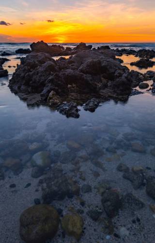 View of Hawaii island at sunset