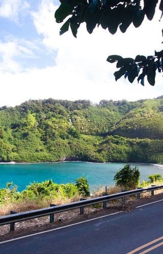 Road to Hana Maui in Hawaii with a beautiful view of seaside