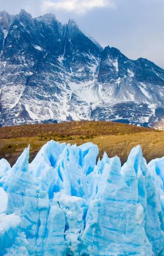 Snow covered mountain peak in Chile
