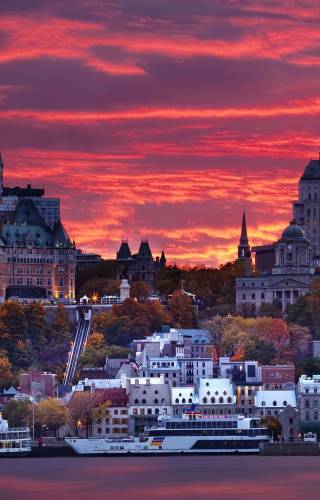 View of Quebec city at Sunset
