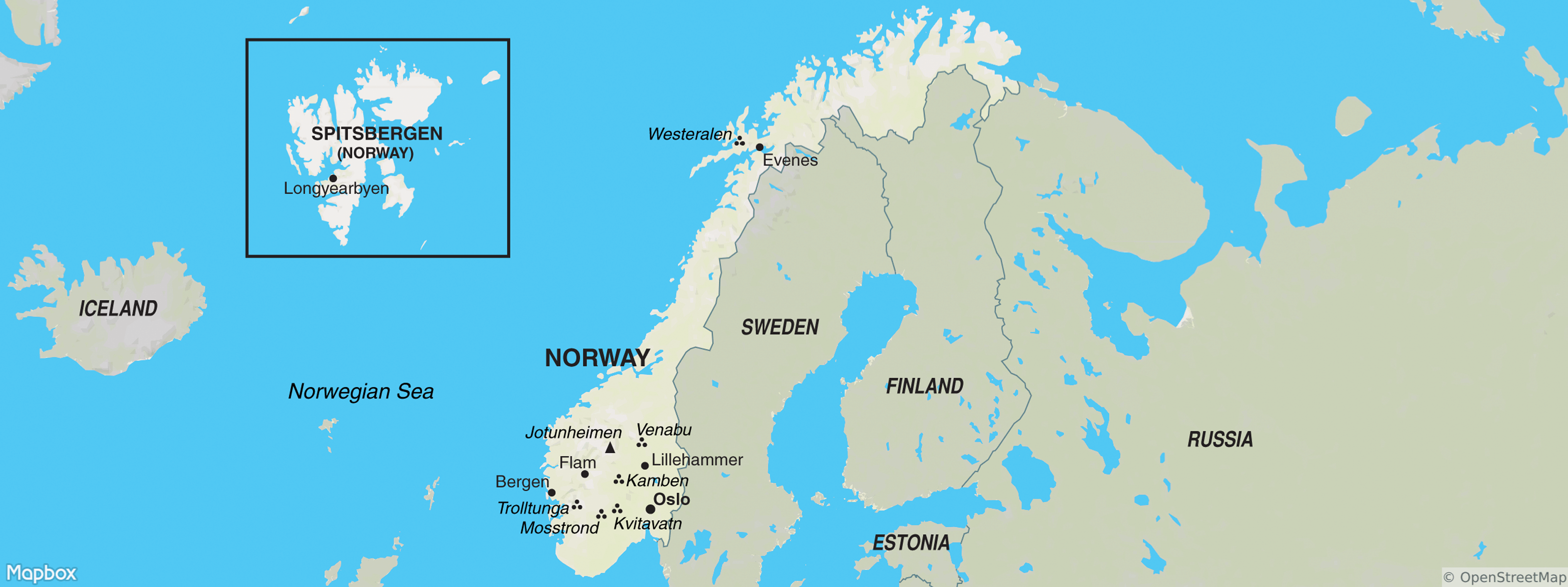 Norway with Spitsbergen map