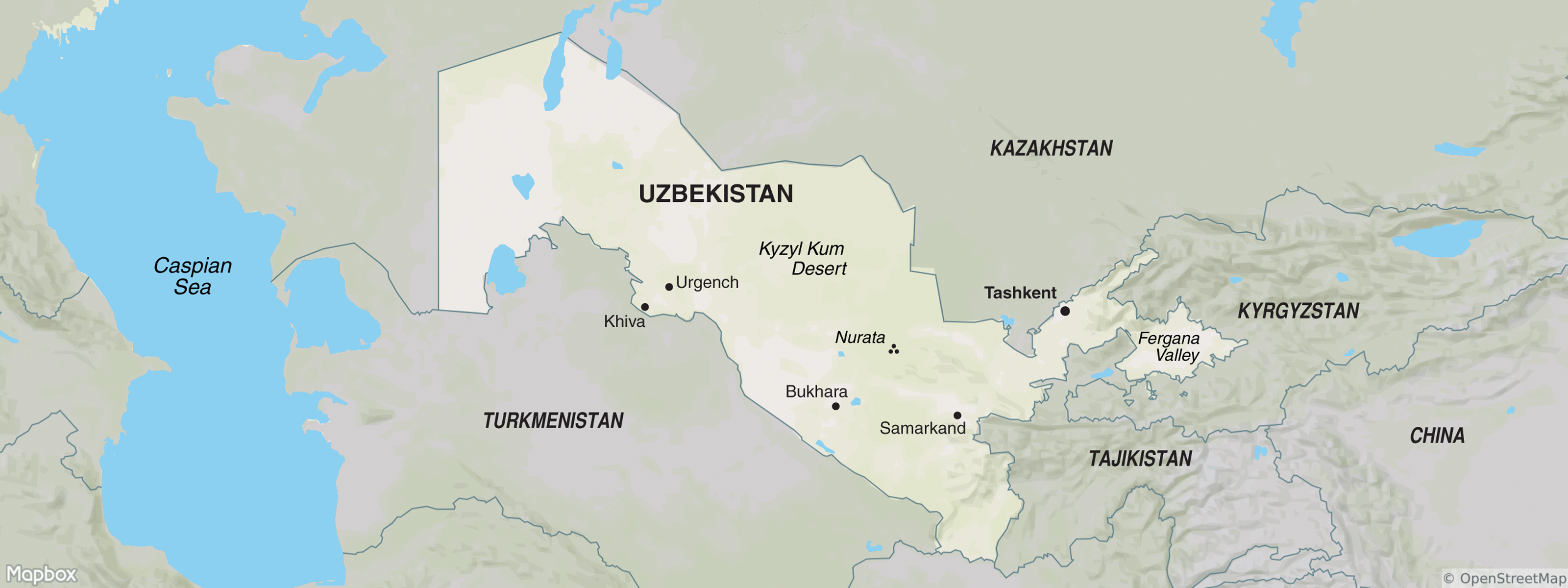 Uzbekistan map