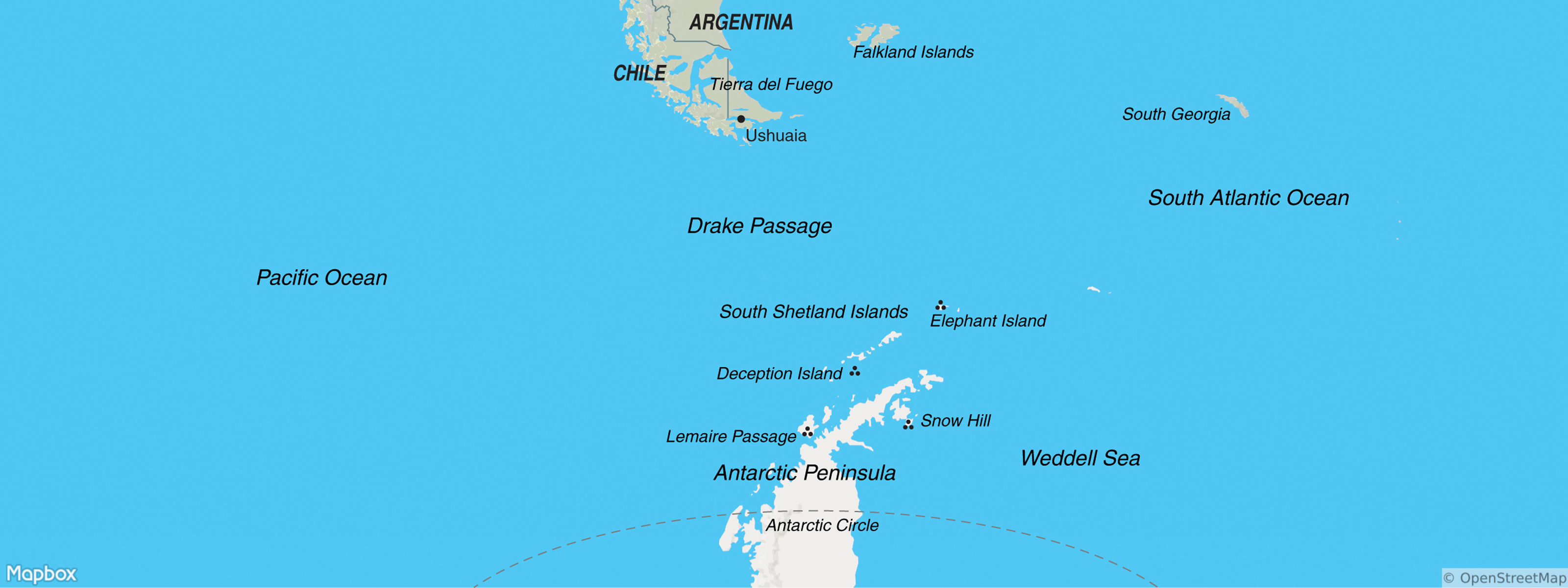 Antarctica peninsula map
