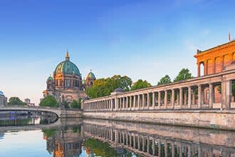 Berlin and river at dusk