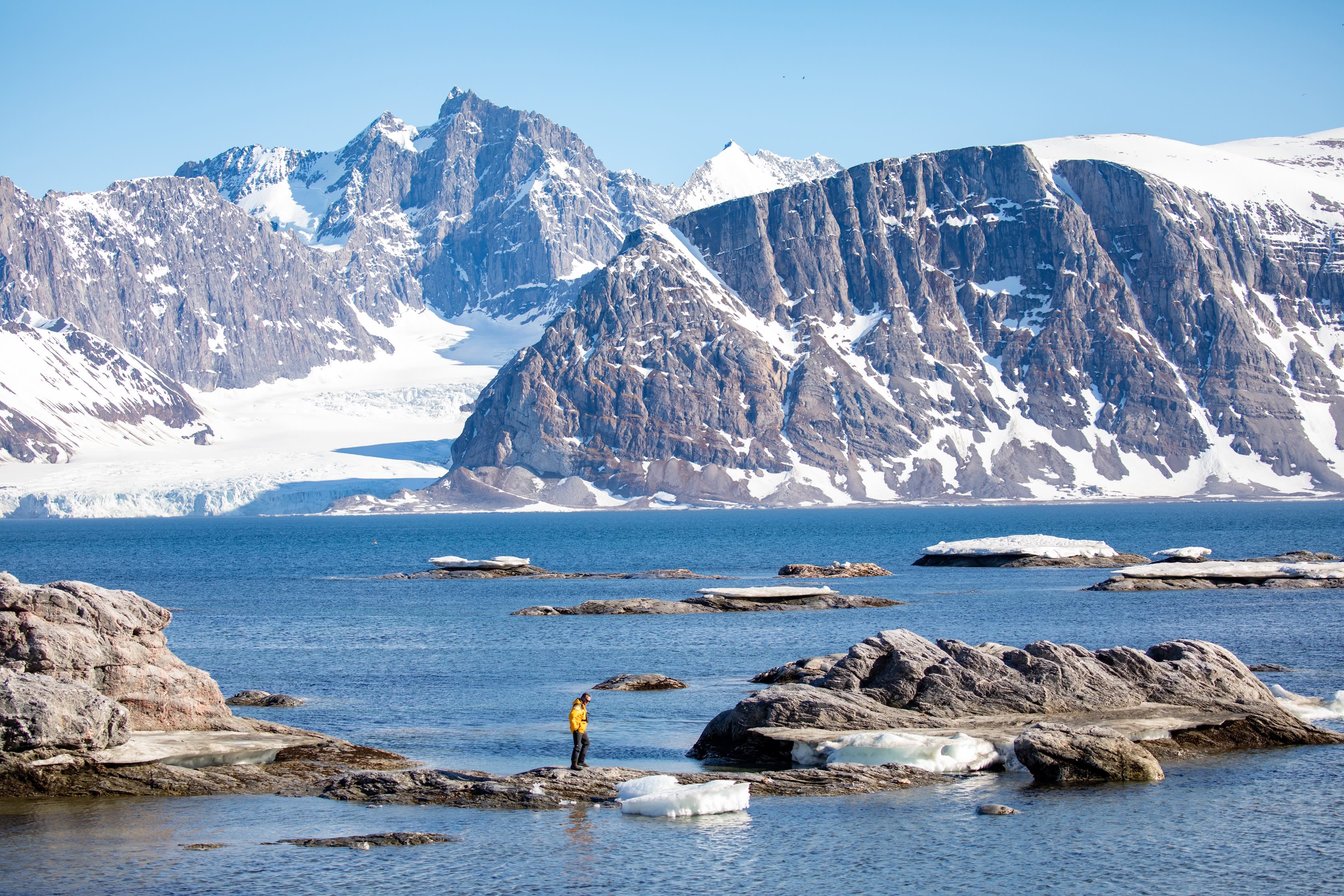 14th of July Glacier, a potential excursion site on our Svalbard expeditions. Photo by Michelle Sole.