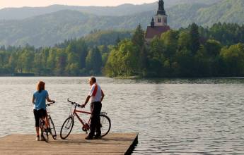 Cycling in Lake Bled