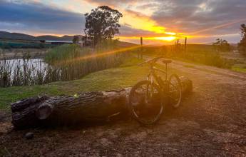 Cycling South Africa's Route 62 sunset