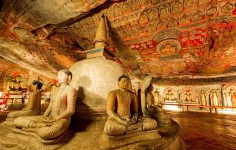 Buddha statues in Dambulla Caves, Sri Lanka