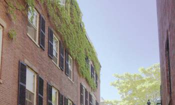 a close up of a brick building