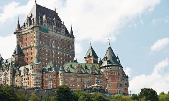 a castle on top of Château Frontenac