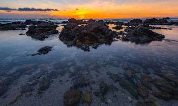 View of Hawaii island at sunset