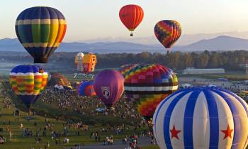 a large balloon in the air