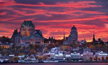 View of Quebec city at sunset