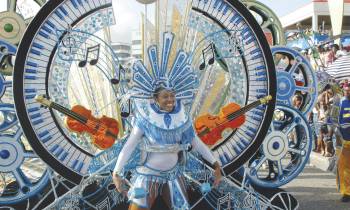 carnival girl in blue costume st lucia