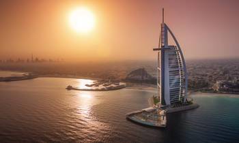 The Burj Al Arab at sunset