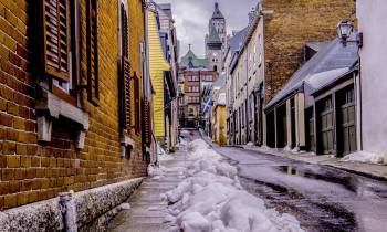 a snow covered street