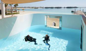 a person in a swimming pool