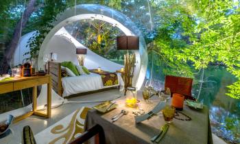 Double bedroom suite at Bubble Lodge