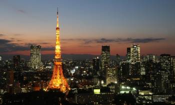 a view of a city at night