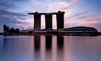 Marina Bay Sands over a body of water