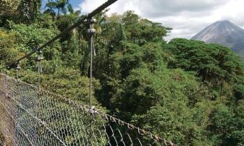 Views of Arenal Volcano from the hanging bridges