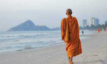 a person standing on a beach