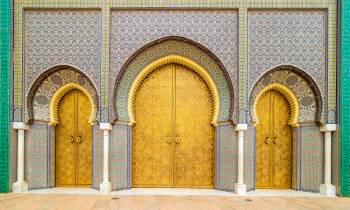 Entrance gates to the Royal Palace in Fes, Morocco