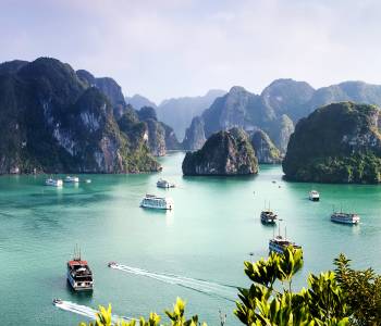 Karst landforms in the sea, the world natural heritage - halong bay