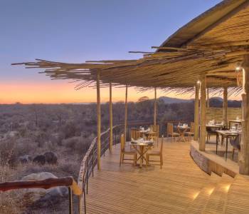 Terrace at Jabali Ridge Hotel in Ruaha, Tanzania