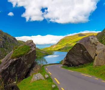 Landscape of Gap of Dunloe drive in The Ring of Kerry Route. Killarney, Ireland