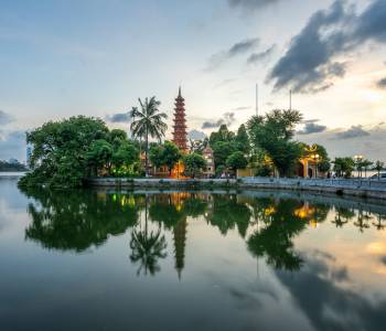 Tran Quoc pagoda, the oldest temple in Hanoi, Vietnam
